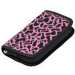 Abstract Graphic Pattern Black and Bright Pink. Folio Planner