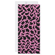 Abstract Graphic Pattern Black and Bright Pink. Rack Card Design