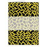 Abstract Graphic Pattern Black and Bright Yellow. Greeting Cards
