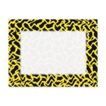 Abstract Graphic Pattern Black and Bright Yellow. Postcards