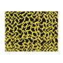 Abstract Graphic Pattern Black and Bright Yellow. Post Card