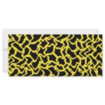 Abstract Graphic Pattern Black and Bright Yellow. Rack Card Design