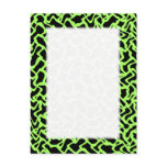 Abstract Graphic Pattern Black and Lime Green. Postcards