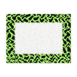 Abstract Graphic Pattern Black and Lime Green. Postcards