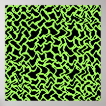 Abstract Graphic Pattern Black and Lime Green. Print