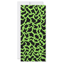 Abstract Graphic Pattern Black and Lime Green. Customized Rack Card