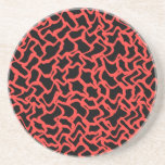 Abstract Graphic Pattern Bright Red and Black. Coasters