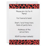 Abstract Graphic Pattern Bright Red and Black. Personalized Invite
