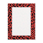 Abstract Graphic Pattern Bright Red and Black. Post Cards