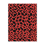 Abstract Graphic Pattern Bright Red and Black. Post Cards
