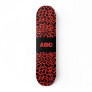 Abstract Graphic Pattern Bright Red and Black. Skateboard Deck