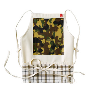 Abstract green brown yellow camouflage pattern zazzle HEART apron