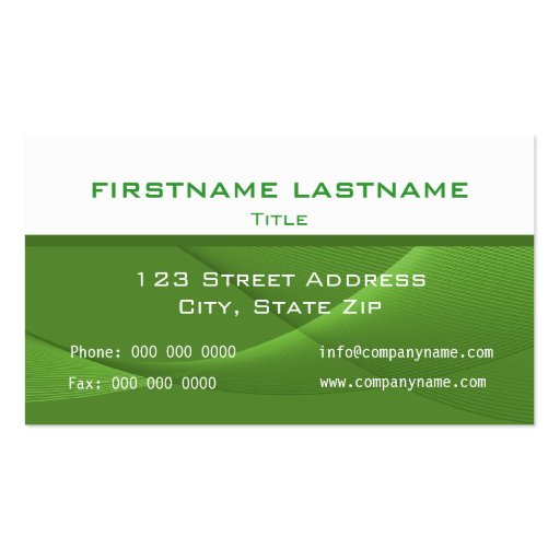 Abstract green Business Cards (back side)