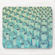 Abstract Green Glass Bottles mousepads