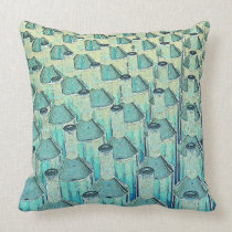 Abstract Green Glass Bottles pillows