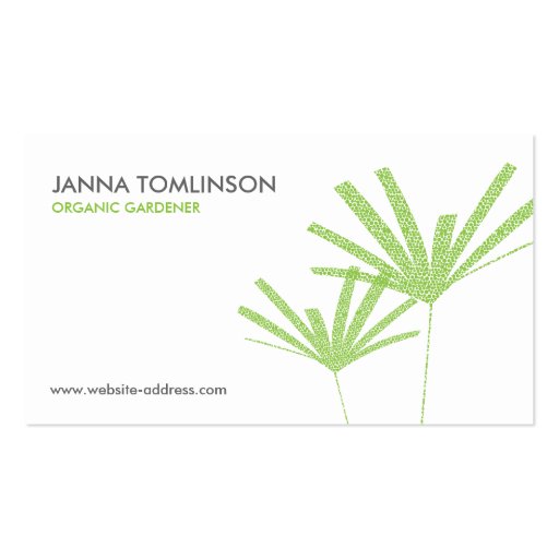 Abstract Green Palms II Business Card (front side)