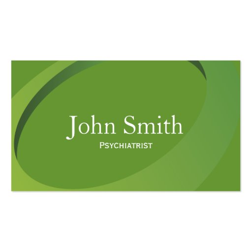 Abstract Green Psychiatrist Business Card (front side)