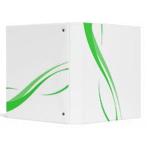 Abstract Green Swoosh Lines Background 3 Ring Binder
