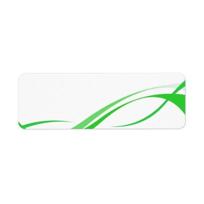 Abstract Green Swoosh Lines Background Custom Return Address Label