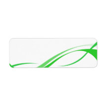 Abstract Green Swoosh Lines Background Custom Return Address Label
