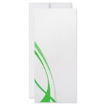 Abstract Green Swoosh Lines Background Custom Rack Card