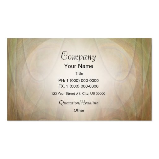 Abstract Green & Tan Glow Business Card (front side)