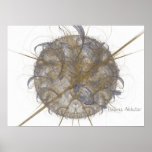 abstract grey ball, Halima Ahkdar Posters