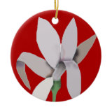 Abstract Grey Flower Christmas Ornament