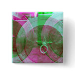 Abstract Grunge Ring n Star Button