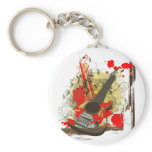 Abstract Guitar Logo Keychains
