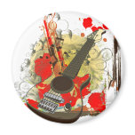 Abstract Guitar Logo Refrigerator Magnets