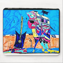 ABSTRACT GUITARIST DRAWING mousepads