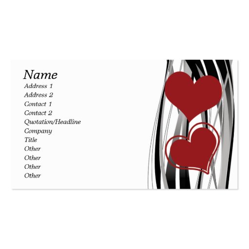 Abstract Heart Design Business Cards (front side)