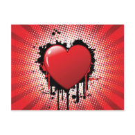 Abstract Heart Design postcard