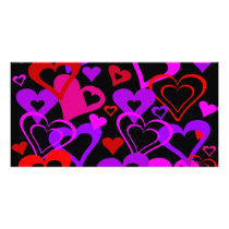 Abstract Hearts Photo Card Template