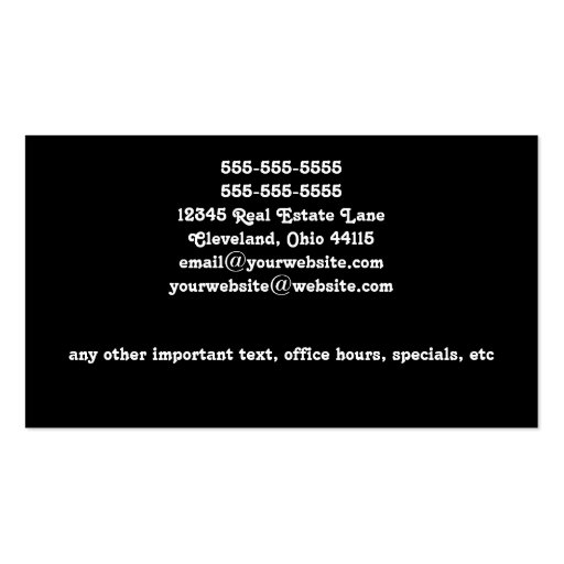 Abstract Homes Real Estate Business Card (back side)