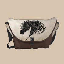 Abstract Horse Head art messenger bags