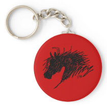 Abstract Horse Head Keychain