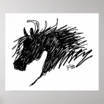 Abstract Horse Head Print