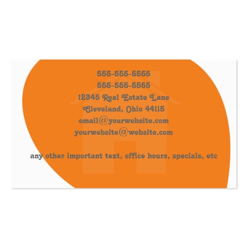 Abstract House Real Estate Business Card (back side)