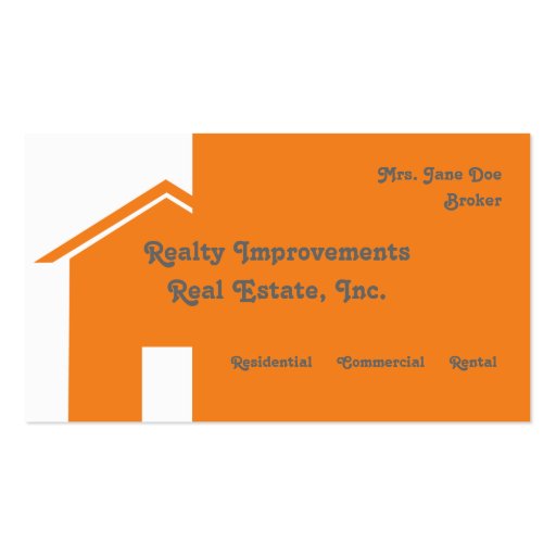 Abstract House Real Estate Business Card (front side)