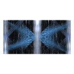 Abstract in Blue White and Black. Personalized Photo Card