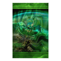 Abstract In Greens Custom Stationery