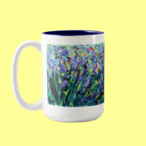 Abstract Irises Mug by donnabellas Abstract Irises Mug