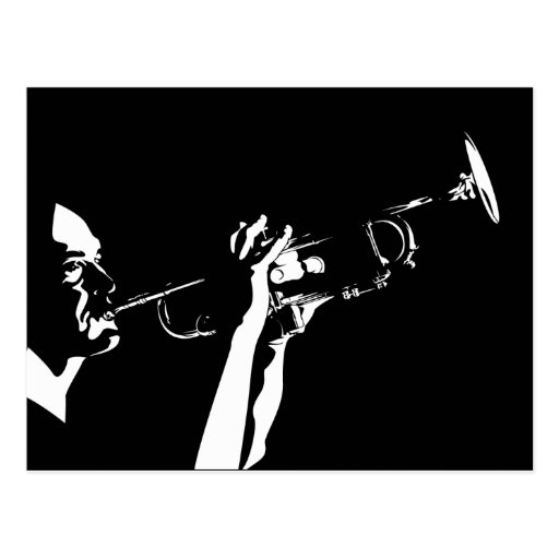 Abstract Jazz Trumpet Player Postcard | Zazzle