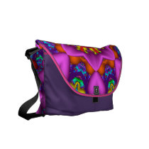 Abstract kaleidoscope Messenger bag with hearts