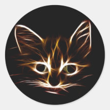 Abstract kitty round stickers