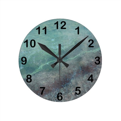 Abstract Clocks | abstract lake michigan wave on beach round clock Abstract Clocks | abstract lake michigan wave on beach round clock