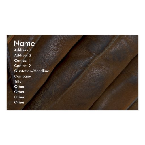Abstract Leather baseball glove Business Card (front side)