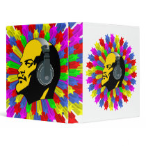 Abstract Lenin Head in Star Circle Vinyl Binder